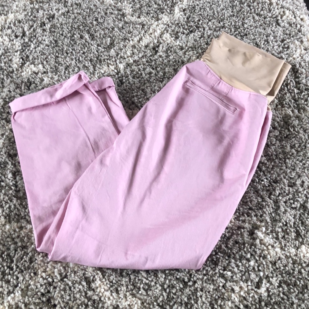 Loft Light Pink/Purple Maternity Ankle Pants